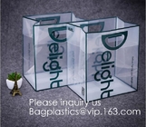 Custom Design Brand Name Logo Printing Clear Transparent PVC Plastic Shopping Carry Bag with Handle bagease, bagplastics