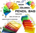 plastic clear transparent color pvc zipper pencilcase/pencil bag, New funny stationery eco friendly pvc plastic soft red