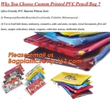 Custom cotton printed plastic waterproof pencil bag PVC pencil case with zipper, round mesh bags,