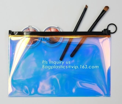 PVC mini plastic zipper cosmetic slider zip bags with printed, Promotional cosmetic makeup bag use beautiful pvc cosmeti