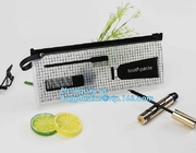 Standup cosmetics packaging PVC Slider bag, cosmetic slider eva zipper bag, Seal Heated PVC slider Cosmetic Bag