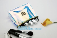 gusset slider k printed pvc zipper bags with holding loop with confetti, zipper slider bags for pencils pens