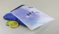 cosmetics packaging PVC transparent k slider plastic bag with pink zipper, Slider zipper Gusset Bag Cosmetic PVC B