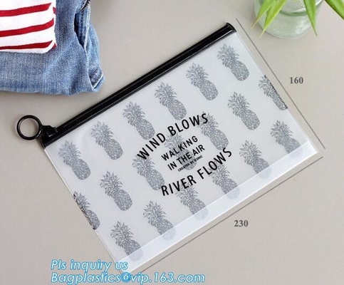 slider zipper hanger bags for underwear packing, Slider Zipper Bag with Custom Logo, travel bag clear zipper bag for cos
