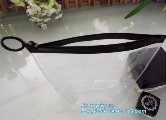 slider pvc promotional packaging bag, zipper bag for cosmetics, office slider transpraent plastic storage bag, slider zi