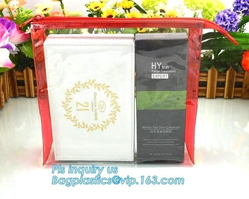 slider pvc promotional packaging bag, zipper bag for cosmetics, office slider transpraent plastic storage bag, slider zi