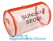 Barrel Shaped Travel Portable PVC Drum Swim Equipment Storage Bag, salon hair expansion packaging kit barrel bag clear p