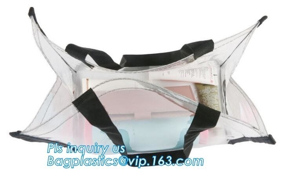 Women makeup purse recyclable clear pvc cosmetic bag, Makeup Pouch Stripe Cosmetic Bags Purse Travel Organizer, slider