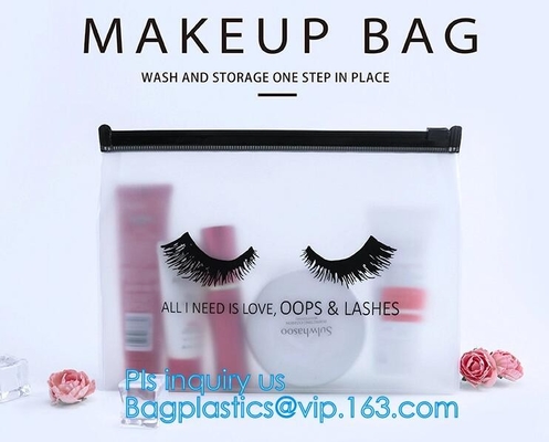 Plastic PVC T-shirt slider zipper bag, matt finishing slider k stand up bag foggy effect PVC slider zipper bags pa