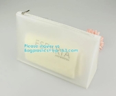 Vinyl transparent pvc bag cosmetic packing, bottom gusset slider k printed pvc zipper bags, clothing packaging bag