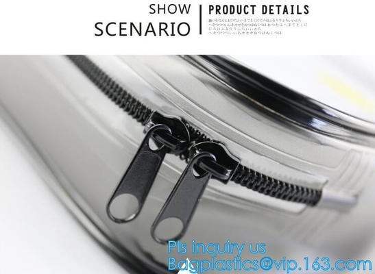 Custom personalized travel waterproof transparent clear pvc zipper toiletry bag, fashion travel clear PVC bag, HANDLE