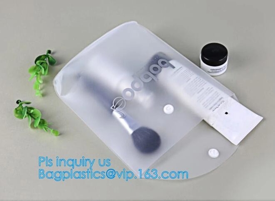 PVC Makeup bag Organiser Black Frosted translucence plastic pvc bag transparent bag, korean cosmetic bag makeup, handle