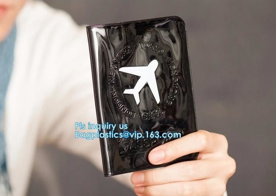 New Arrival Plastic PVC Passport cover, Fashion journey 3D PVC synthetic leather travel map passport cover, passport pac