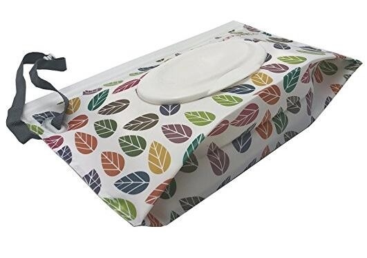 wet wipes tissue packing bag for baby, Eco-friendly lovely baby wet wipe bag with opening and lace, Reusable travel wet