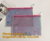 Holographic Factory Manufacture Custom Logo Transparent PVC Cosmetic Bag Women Travel Clear Wash Organizer Pouch Bagease