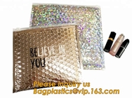Cosmetic Pink Slider Padded Bag/Silver k Bag With Bubble,Padded Envelopes Cheap Aluminium Foil k Holographic