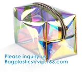 Custom Shell Shaped White Nylon Mesh Cosmetic Bag Pouch For Make Up,Hologram Vinyl Material Pvc k Holographic Bag