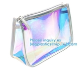 Travel Pouch, Manufacture Clear PVC Zipper Puller Cosmetic Bag,Holographic Travel Pouch Cosmetic Bag Envelope Clutch Bag