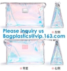 Glossy Rainbow Hologram Vinyl Cosmetic Pvc Bag With Zip Closure,Hologram zipper pvc cosmetic bag