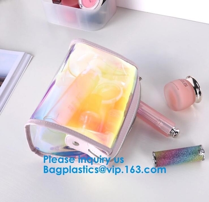 Hologram Zipper Pvc Cosmetic Bag, Hologram Zipper Pu Cosmetic Bag,co-Friendly, Water Proof, Stitching/heat sealing/print