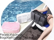 Eco-friendly Fashion Waterproof Clear PVC Zippered Cosmetic Pouch for Bathroom,Holographic PVC Makeup Cosmetic Bag Laser