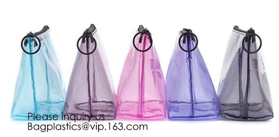 Double Layer Waterproof Storage Transparent Pvc Cosmetic Bag Pouch With Handle,Fashion Cute Girl'S Glitter Pvc Cosmetic