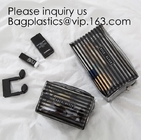Clear Zipper Pouch with Strap Makeup Bag PVC Cosmetic Pouch,Printing Clear k Cosmetic PVC Pouch, bagease, bagplast