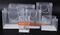 plastic clear heat seal square bottom pp bag with plastic handle,gift bag transparent shopping handle bag bagease pac
