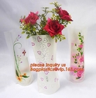 artificial foldable pvc decorative wedding plastic vase,pp plastic flower sleeve bag,pp transparent flower single rose s