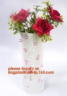 artificial foldable pvc decorative wedding plastic vase,pp plastic flower sleeve bag,pp transparent flower single rose s