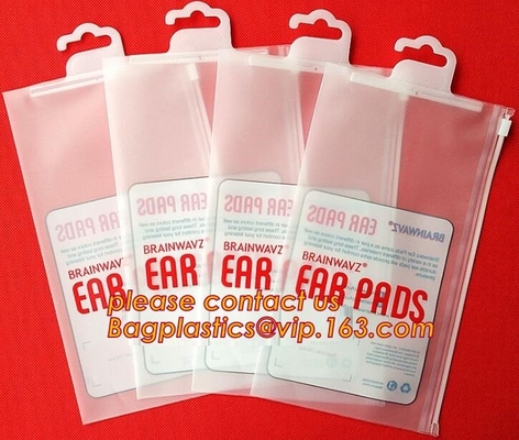 Eco-friendly Hanger Zipper Bag/Rigid Handle Zipper Bag/Hook Handle Poly bag, Hanger Hook Bag For Clothes