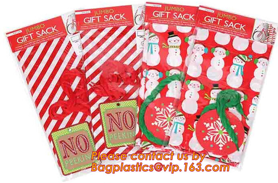 Christmas Gift Bag Jumbo/Giant/Large Plastic Poly Bag for large present,Giant Christmas tree removal bag, BAGPLASTICS B