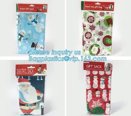 Giant Red & White Mega Dot XMAX Gift Sack Toy Packing Bag 36x44 IN,promotional Polyethylene giant toy gift bags/ sack