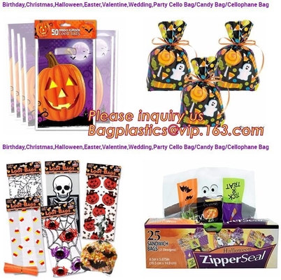 Halloween goodie wedding christmas cookie packaging bread halloween candy bag,Halloween Cute Candy Cello Bags bagplastic