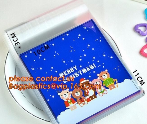 Christmas Candy Cookie Bags Cute Santa Deer Elk Design Christmas Biscuits Packaging OPP Baking Bags,Candy Snack Party Fa