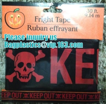 Halloween Caution Tape , Custom Printing Caution Tape Halloween Banner,Halloween Caution Tape zebra tape bagease pack