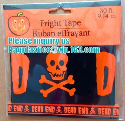 Halloween Caution Tape , Custom Printing Caution Tape Halloween Banner,Halloween Caution Tape zebra tape bagease pack