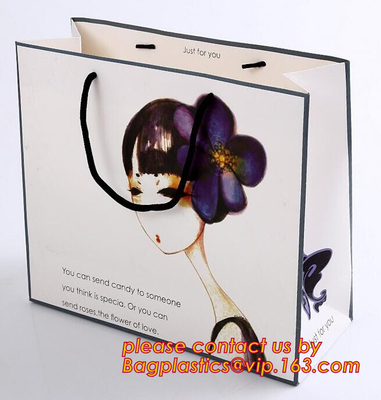 New fancy custome logo printed shopping bag ,gift bag,paper bag with handle, recycled shopping paper bags,brown paper ba