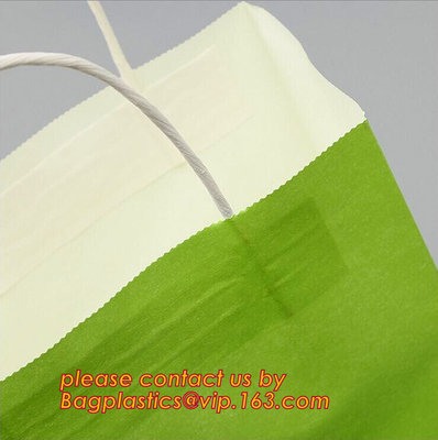 Recycle eco friendly Brown flat bottom shopping kraft paper bag With Paper Handle, Recyclable luxury style printed gift