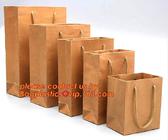 Factory Wholesale Custom Printed Shopping Christmas Gift Recycled Brown Kraft Paper Bags with Handles, twist handle prin