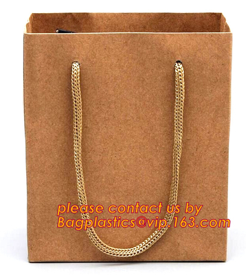 Factory Wholesale Custom Printed Shopping Christmas Gift Recycled Brown Kraft Paper Bags with Handles, twist handle prin