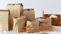 70g food grade brown kraft paper bag with customized logo printing, Pinch Bottom Paper Bag, Greaseproof Paper Bag with L