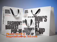 Quality assured custom logo black ribbon handle luxury paper shopping bag