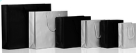 High-End Luxury Unprinted Cardboard Shopping Black Paper Carrier Bag with Rope Handle,Glossy cardboard luxury paper garm