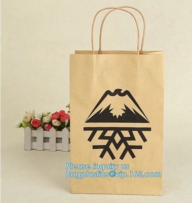 Cheap small paper gift bags Promotional Luxury OEM Design Gold Foil Logo Wedding Custom Paper Gift Bag with Ribbon PACK