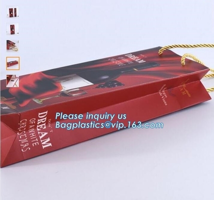 Luxury Paper Carrier Bag with Good Quality Rope Handles,Glossy cardboard luxury paper garment carrier bag wholesale pac