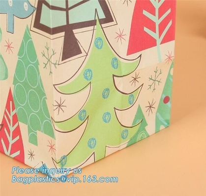 High Quality Luxury Shopping Satin Ribbon Gold Stamping Paper Bag,New hot sale brown packaging paper carrier bag take aw
