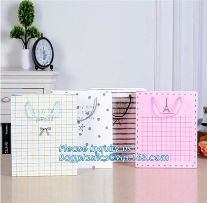 carrier bags with Spot UV, luxury retail gift bags with lamination,Fancy Customized 2 Colors Printed Luxury Paper Shoppi