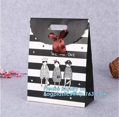 Luxury Design Black And White Kraft Gift Paper Carrier Bag For Garment Jeans Tea Packaging,Orange Gift Carrier Paper Bag