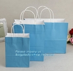 brown kraft carrier gift paper bag with twisted handle,elegant paper carrier bag with black logo printing, bagease pack
